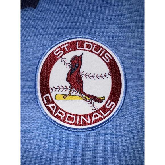 Nike St Louis Cardinals Polo Shirt Cooperstown Collection Victory Blue Men XL - Picture 2 of 11